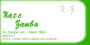 mate zambo business card